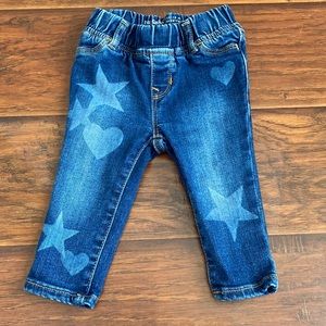 GAP Kids Blue Jeans with Star and Heart Design
